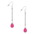 thumbnail image 1 of Delight Jewelry Hot Pink Easter Egg with Color Crystal Dots - Silver-tone Long Sparkle Dangle French Earrings, 1 of 4