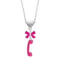 thumbnail image 1 of Delight Jewelry Hot Pink Telephone Hot Pink Bow Heart Necklace, 1 of 4