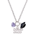 thumbnail image 1 of Delight Jewelry Hot Purple Crystal Heart - Silvertone Class of 2026 Graduation Zoey Charm Necklace, 28", 1 of 4