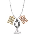 thumbnail image 1 of Delight Jewelry I 'Heart' Fastpitch Multi-Colored Crystal Mom Charm Necklace, 1 of 5