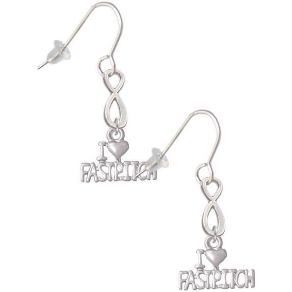 Delight Jewelry I 'Heart' Fastpitch Silver tone Infinity French Earrings