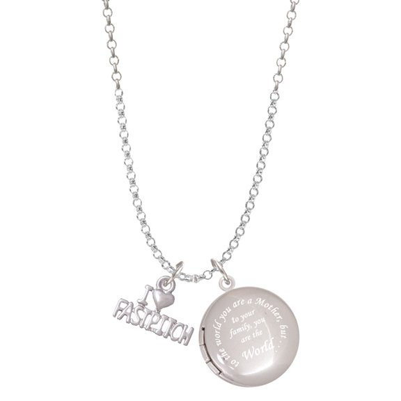 Delight Jewelry I 'Heart' Fastpitch To the World You are a Mother Locket Necklace