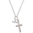 thumbnail image 1 of Delight Jewelry I 'Heart' Gymnastics Be Strong and Courageous Engraved Cross Zoey Necklace, 28", 1 of 4