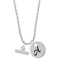 thumbnail image 1 of Delight Jewelry I 'Heart' Gymnastics Silvertone Script Initial Disc - A - Charm Necklace, 20"+3", 1 of 4