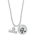 thumbnail image 1 of Delight Jewelry I 'Heart' Lacrosse Silvertone Script Initial Disc - R - Charm Necklace, 20"+3", 1 of 4