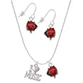 thumbnail image 1 of Delight Jewelry I 'Heart' Music Red Lucky Ladybug Necklace and Dangle Earrings Set, 1 of 6