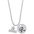 thumbnail image 1 of Delight Jewelry I 'Heart' Running Silvertone Script Initial Disc - R - Charm Necklace, 20"+3", 1 of 4