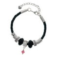 thumbnail image 1 of Delight Jewelry Indian Pink Crystal Bicone Niece Celtic Knot Leather Bead Bracelet, 7"+2" Extender, 1 of 4