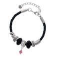 thumbnail image 1 of Delight Jewelry Indian Pink Crystal Bicone Sister Celtic Knot Leather Bead Bracelet, 7"+2" Extender, 1 of 4