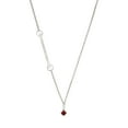 thumbnail image 1 of Delight Jewelry January - Maroon Crystal Bicone - Silvertone Class of 2026 Delicate Bar Necklace, 18.75", 1 of 4