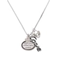 thumbnail image 1 of Delight Jewelry Keep Calm Little Sister is Here - Love and Lock Charm Necklace, 18"+1", 1 of 4