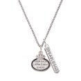 thumbnail image 1 of Delight Jewelry Keep Calm Little Sister is Here Silvertone Fearless Bar Charm Necklace, 23", 1 of 4