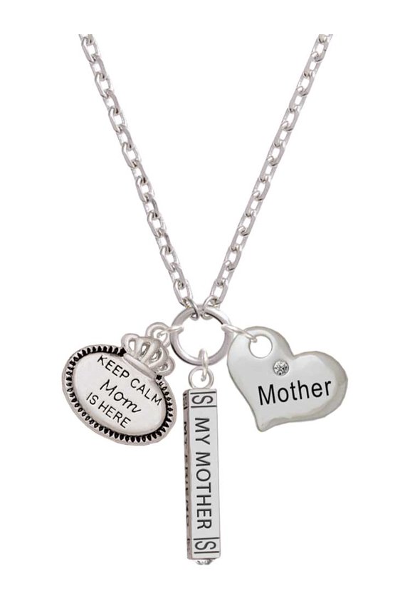 Keep Calm Mom is Here Always My Mother Bar Zoe Necklace