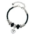 thumbnail image 1 of Delight Jewelry Lacrosse Sticks on Open Heart Lil Sister Celtic Knot Leather Bead Bracelet, 7"+2" Extender, 1 of 4
