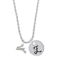 thumbnail image 1 of Delight Jewelry Leaping Rabbit Silvertone Script Initial Disc - Z - Charm Necklace, 20"+3", 1 of 4