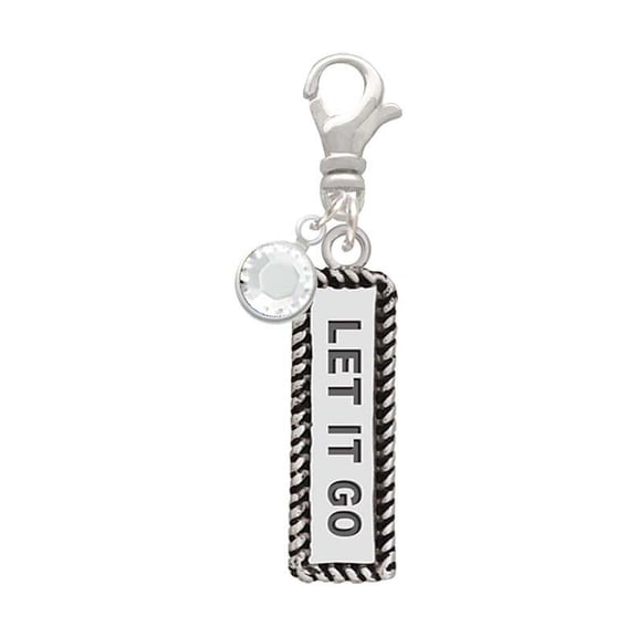 Delight Jewelry Let It Go - Silvertone Clip on Charm with Clear Crystal Drop