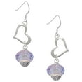 thumbnail image 1 of Delight Jewelry Light Purple Faceted Glass Spinner Open Heart French Earrings, 1 of 4