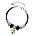 thumbnail image 1 of Delight Jewelry Lime Green Crystal Heart Daughter Celtic Knot Leather Bead Bracelet, 7"+2" Extender, 1 of 4