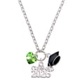 thumbnail image 1 of Delight Jewelry Lime Green Crystal Heart - Silvertone Class of 2026 Graduation Zoey Charm Necklace, 28", 1 of 4