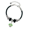 thumbnail image 1 of Delight Jewelry Lime Green Faceted Glass Spinner Grandmother Celtic Knot Leather Bead Bracelet, 7"+2" Extender, 1 of 4