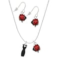 thumbnail image 1 of Delight Jewelry Little Black Dress Red Lucky Ladybug Necklace and Dangle Earrings Set, 1 of 6