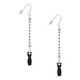 thumbnail image 1 of Delight Jewelry Little Black Dress - Silver-tone Long Sparkle Dangle French Earrings, 1 of 4