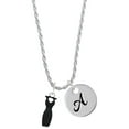 thumbnail image 1 of Delight Jewelry Little Black Dress Silvertone Script Initial Disc - A - Charm Necklace, 20"+3", 1 of 4