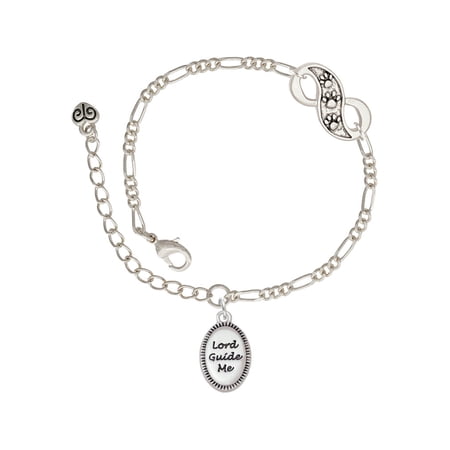 Delight Jewelry Lord Guide Me Silver-tone Paw Infinity Link Chain Bracelet, 6"+2" Extender