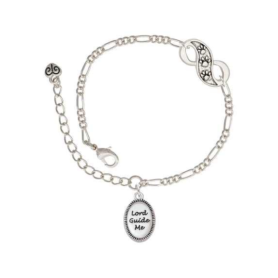 Delight Jewelry Lord Guide Me Silver-tone Paw Infinity Link Chain Bracelet, 6"+2" Extender