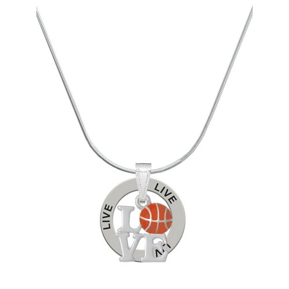Delight Jewelry Love with Basketball Live Ring Charm Necklace, 18"
