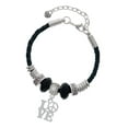 thumbnail image 1 of Delight Jewelry Love with Peace Sign Mom Celtic Knot Leather Bead Bracelet, 7"+2" Extender, 1 of 4