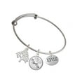 thumbnail image 1 of Delight Jewelry Marathon Roman Numeral Silvertone Let Things Go Tree Charm Bangle Bracelet, 1 of 4