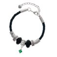 thumbnail image 1 of Delight Jewelry May - Green Crystal Bicone Lil Sister Celtic Knot Leather Bead Bracelet, 7"+2" Extender, 1 of 4