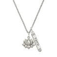 thumbnail image 1 of Delight Jewelry Medium Lotus Flower Silvertone Believe Faith Prayer Hope Bar Charm Necklace, 23", 1 of 4