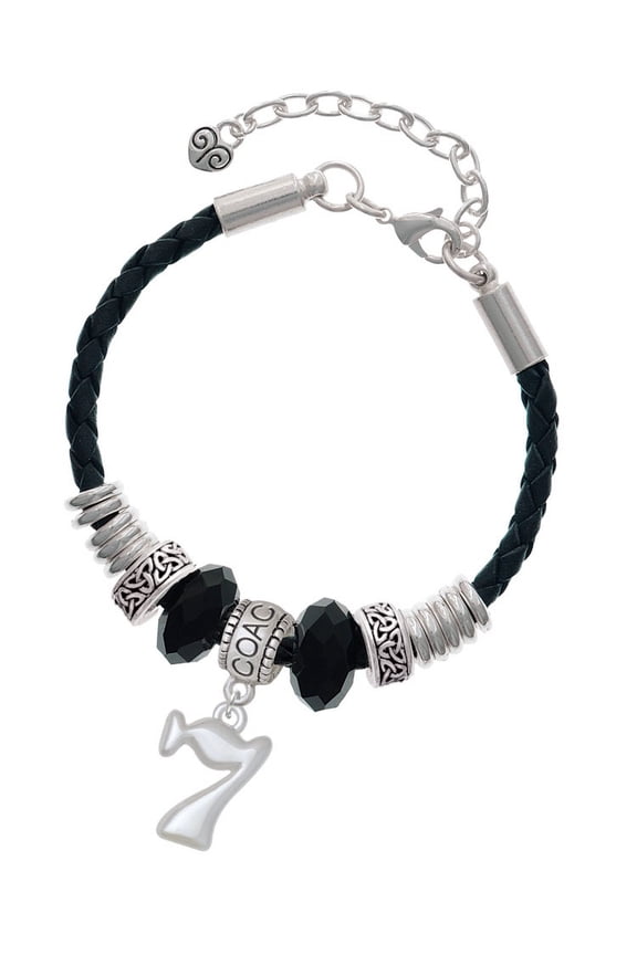 Medium Lucky 7 Coach Celtic Knot Leather Bead Bracelet, 7"+2" Extender