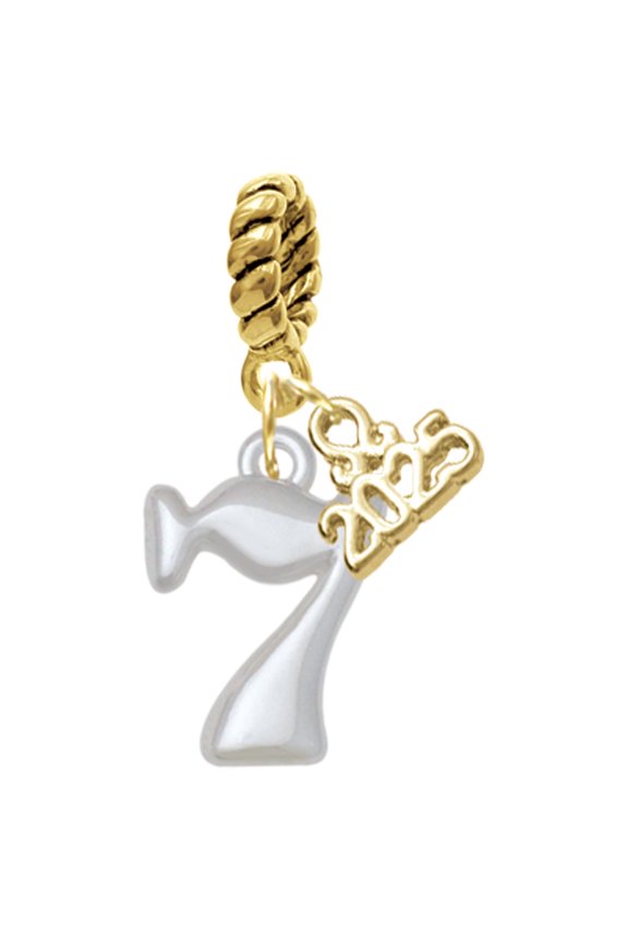 Medium Lucky 7 - Gold-tone Rope Charm Bead Dangle with Mini 2025