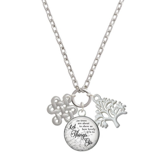 Delight Jewelry Medium Open Infinity Knot Let Things Go Fall Zoey Charm Necklace, 28"