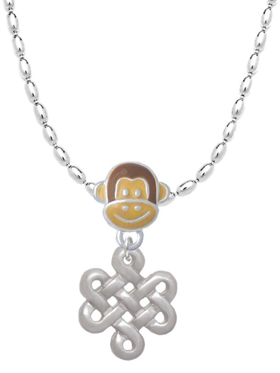 Medium Open Infinity Knot Mia Monkey Charm Necklace