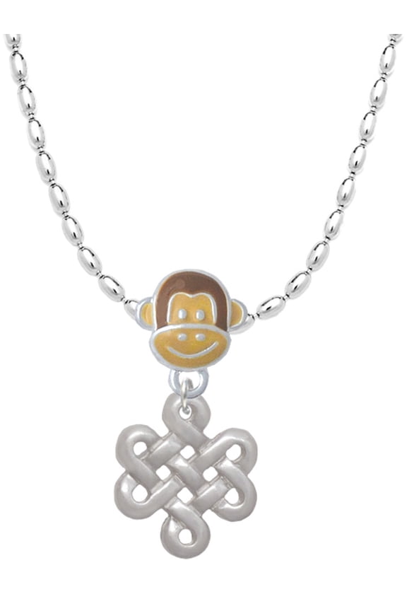 Medium Open Infinity Knot Mia Monkey Charm Necklace