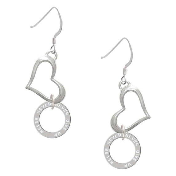 Delight Jewelry Never Give Up Infinity Ring Open Heart French Earrings