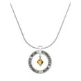 thumbnail image 1 of Delight Jewelry November - Yellow Crystal Bicone Gymnastics Mom Ring Charm Necklace, 18", 1 of 4