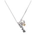 thumbnail image 1 of Delight Jewelry November - Yellow Crystal Bicone - Love and Lock Charm Necklace, 18"+1", 1 of 4