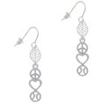 thumbnail image 1 of Delight Jewelry Peace - Heart - Softball Silvertone Leaf French Earrings, 1 of 5