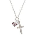 thumbnail image 1 of Delight Jewelry Pink Cheetah Print Heart with Nurse Hat I Set You Apart Engraved Cross Zoey Necklace, 28", 1 of 4