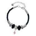 thumbnail image 1 of Delight Jewelry Pink Crystal Bicone Aunt Celtic Knot Leather Bead Bracelet, 7"+2" Extender, 1 of 4