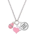 thumbnail image 1 of Delight Jewelry Pink Easter Egg with Clear Crystal Band - Light Pink Heart Nurse Strong Zoe Necklace, 1 of 4