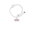 thumbnail image 1 of Delight Jewelry Pink ''Little Sister'' with Heart - Silvertone Leaf Delicate Bracelet, 6.25+1.75", 1 of 4