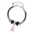 thumbnail image 1 of Delight Jewelry Pink Ribbon ''Help'' Aunt Celtic Knot Leather Bead Bracelet, 7"+2" Extender, 1 of 4