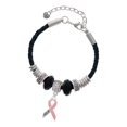 thumbnail image 1 of Delight Jewelry Pink Ribbon ''Help'' Niece Celtic Knot Leather Bead Bracelet, 7"+2" Extender, 1 of 4
