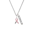 thumbnail image 1 of Delight Jewelry Pink Ribbon ''Help'' Silvertone Family Bar Charm Necklace, 23", 1 of 1